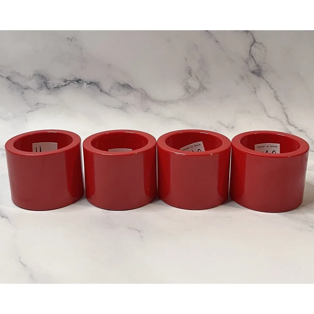 Vintage MCM Ugna Made In Japan Cherry Red Napkin Rings